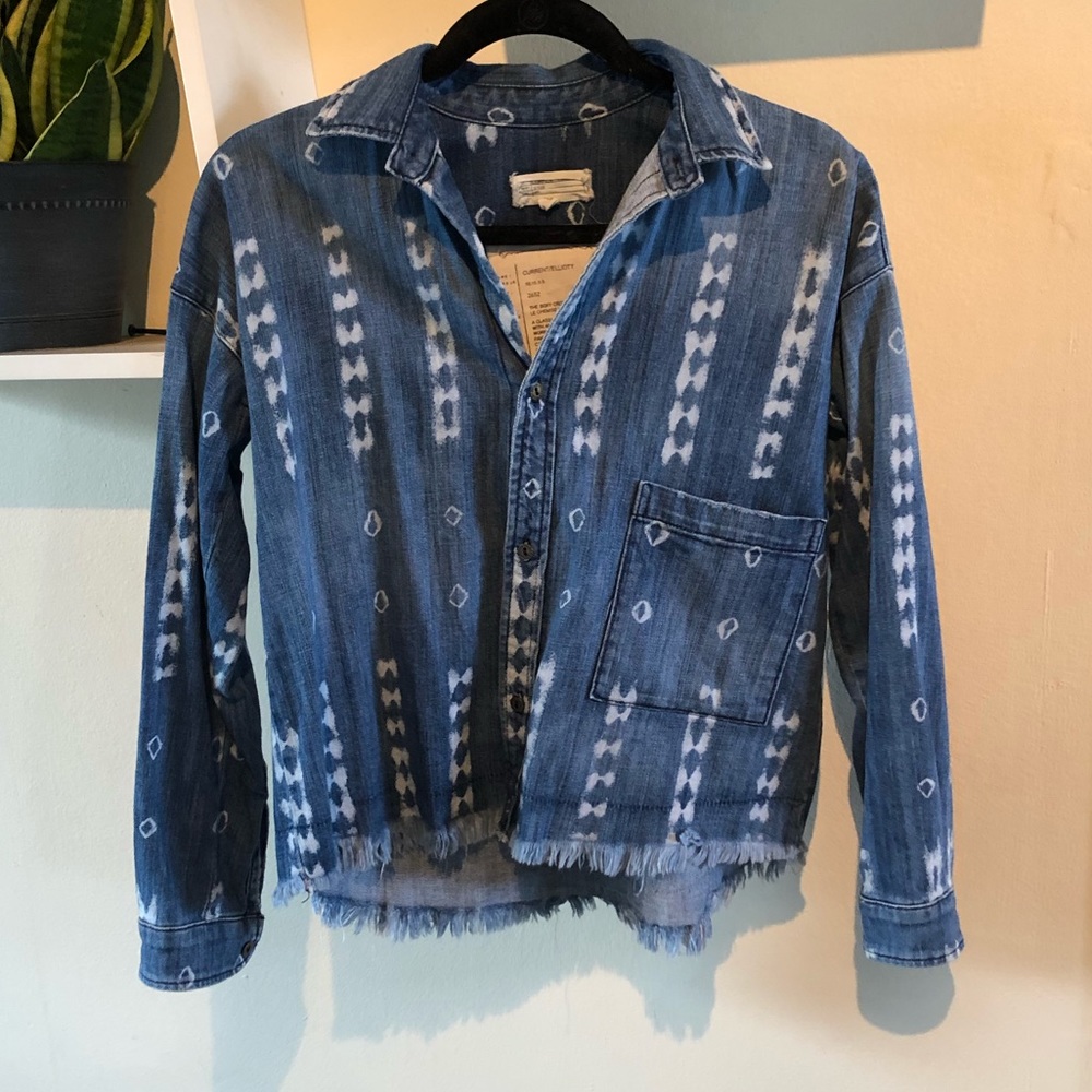 Current Elliott The Boxy Cropped Shirt - Jean